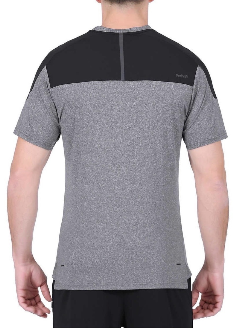 Spyder Active Gray Short-Sleeve Athletic Tee with Black Shoulder Panels - Picture 2 of 7